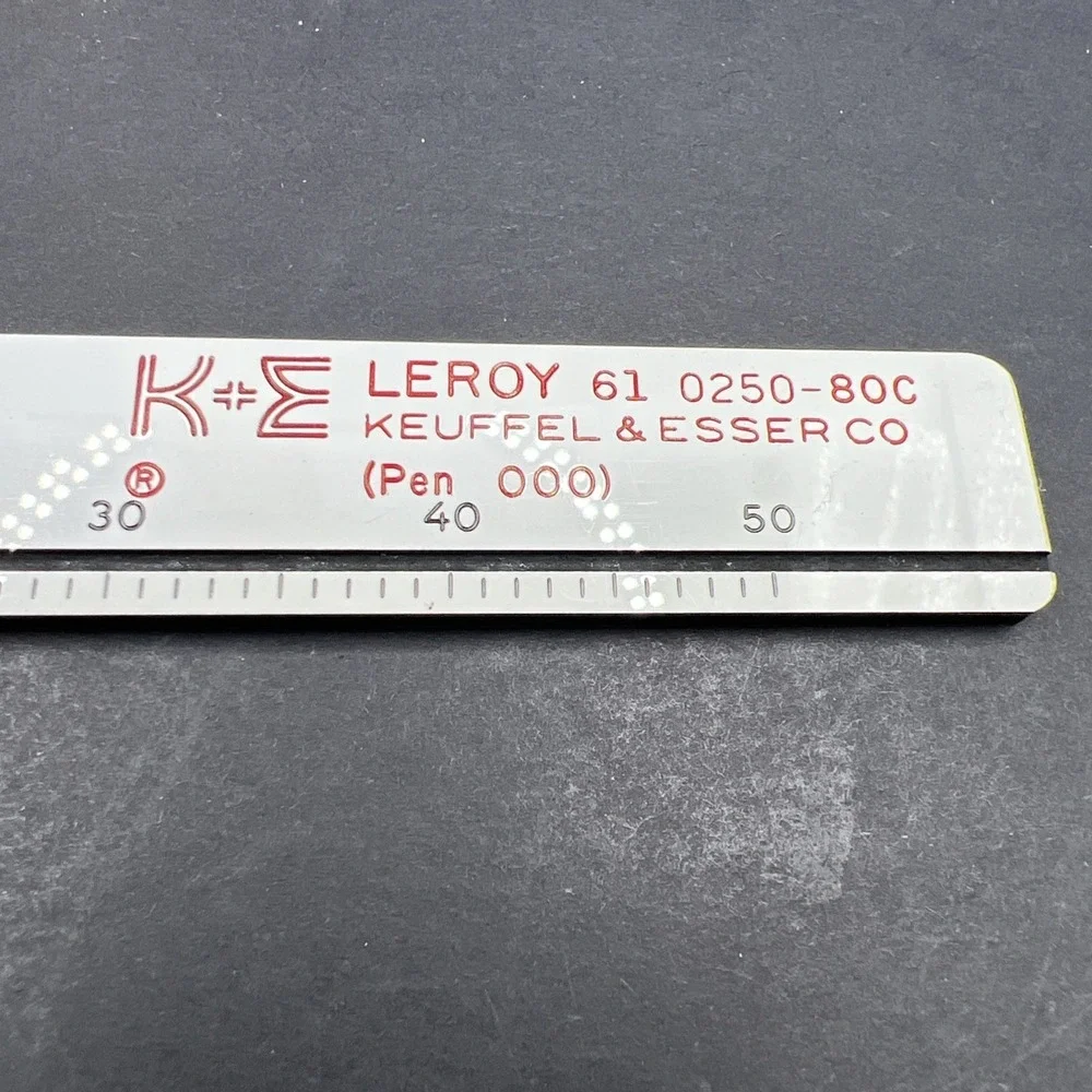 K&E Keuffel & Esser Leroy 61 0250-80C Lettering Template (Pen 000)